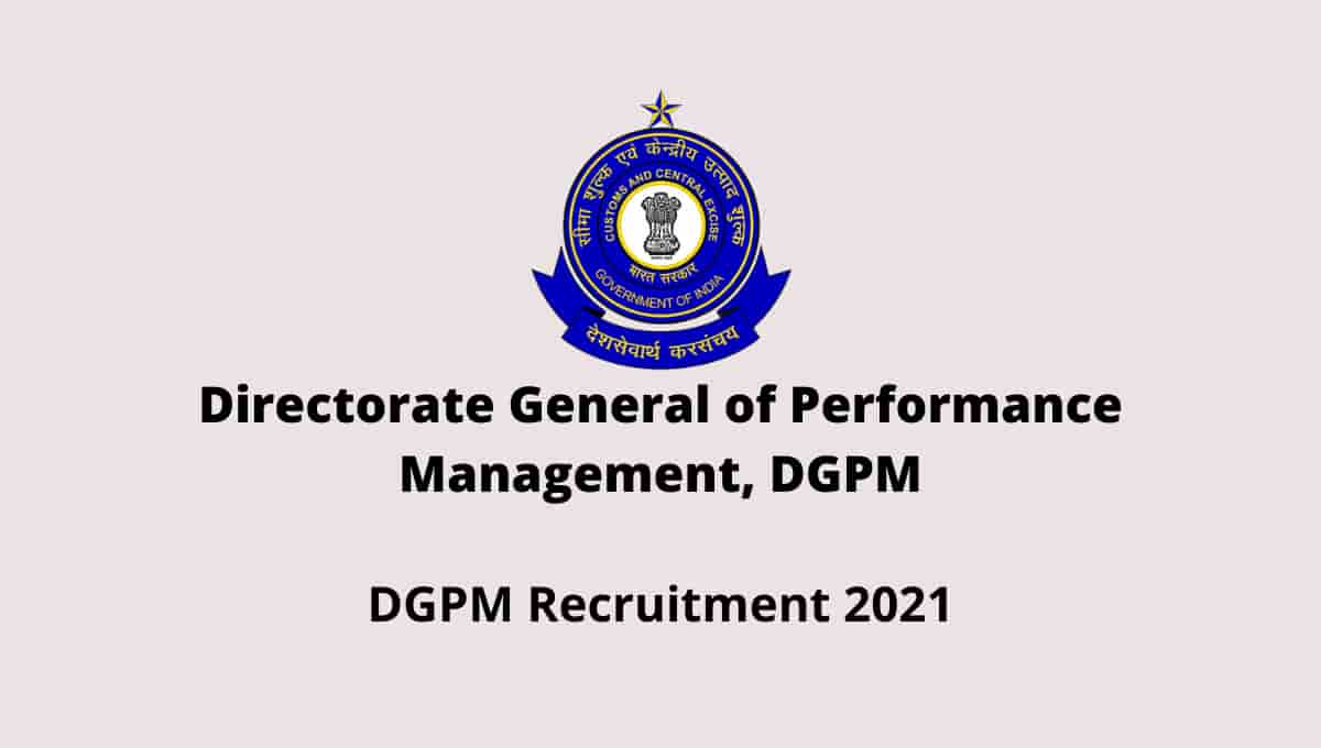 DGPM Recruitment 2021