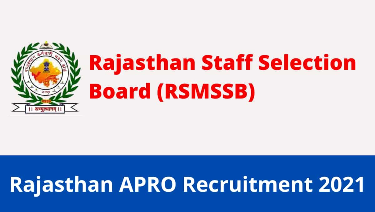 Rajasthan APRO Recruitment 2021