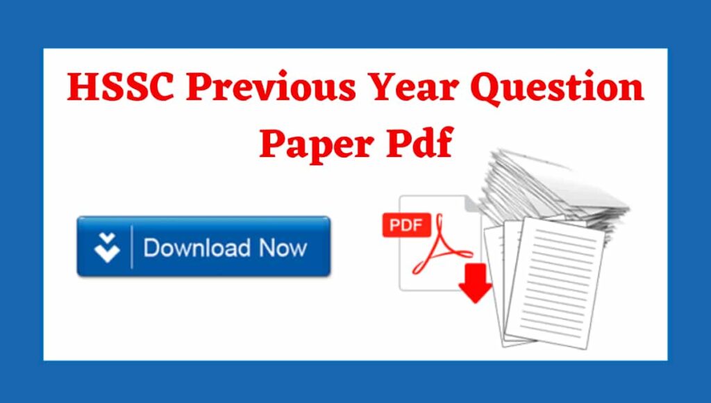 HSSC Previous Year Question Paper PDF