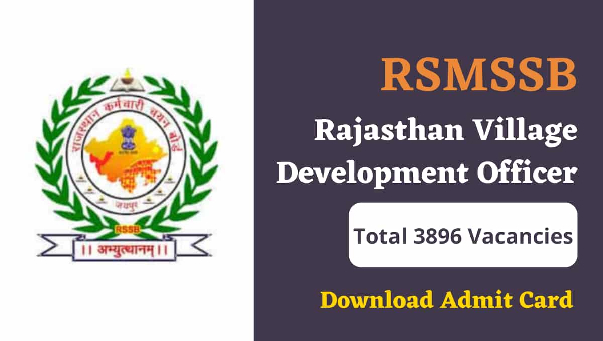 Rajasthan 3896 VDO Mains Exam New Syllabus Check Here