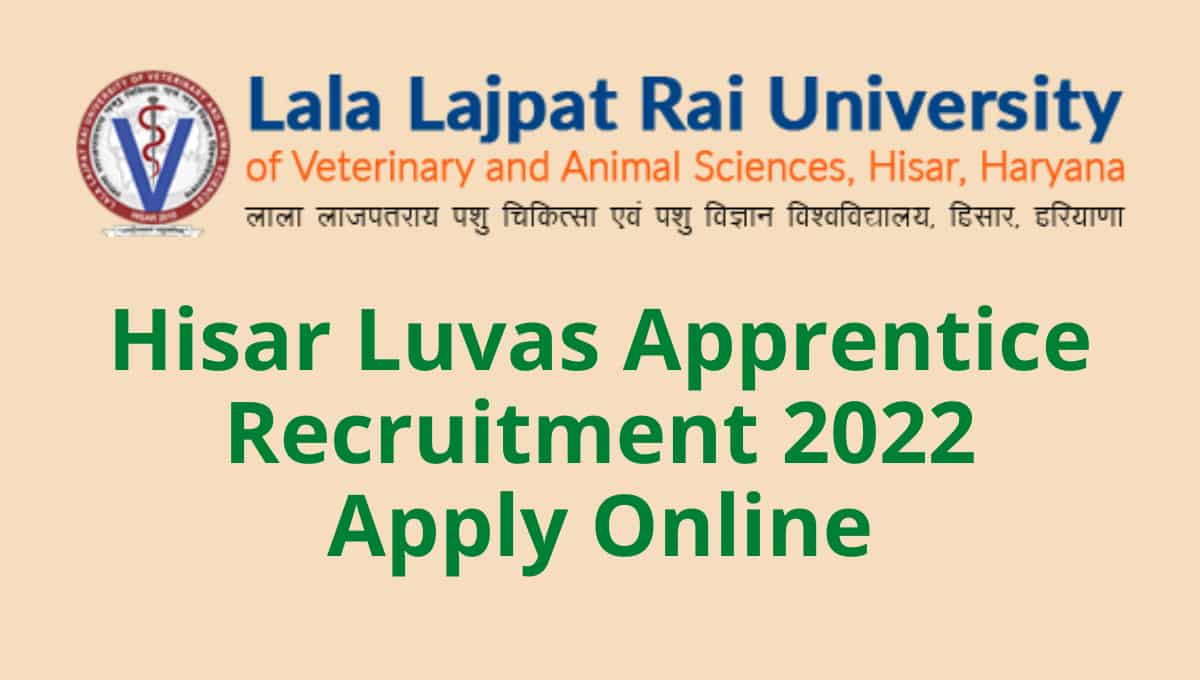 Hisar Luvas Apprentice Recruitment 2022 Apply Online