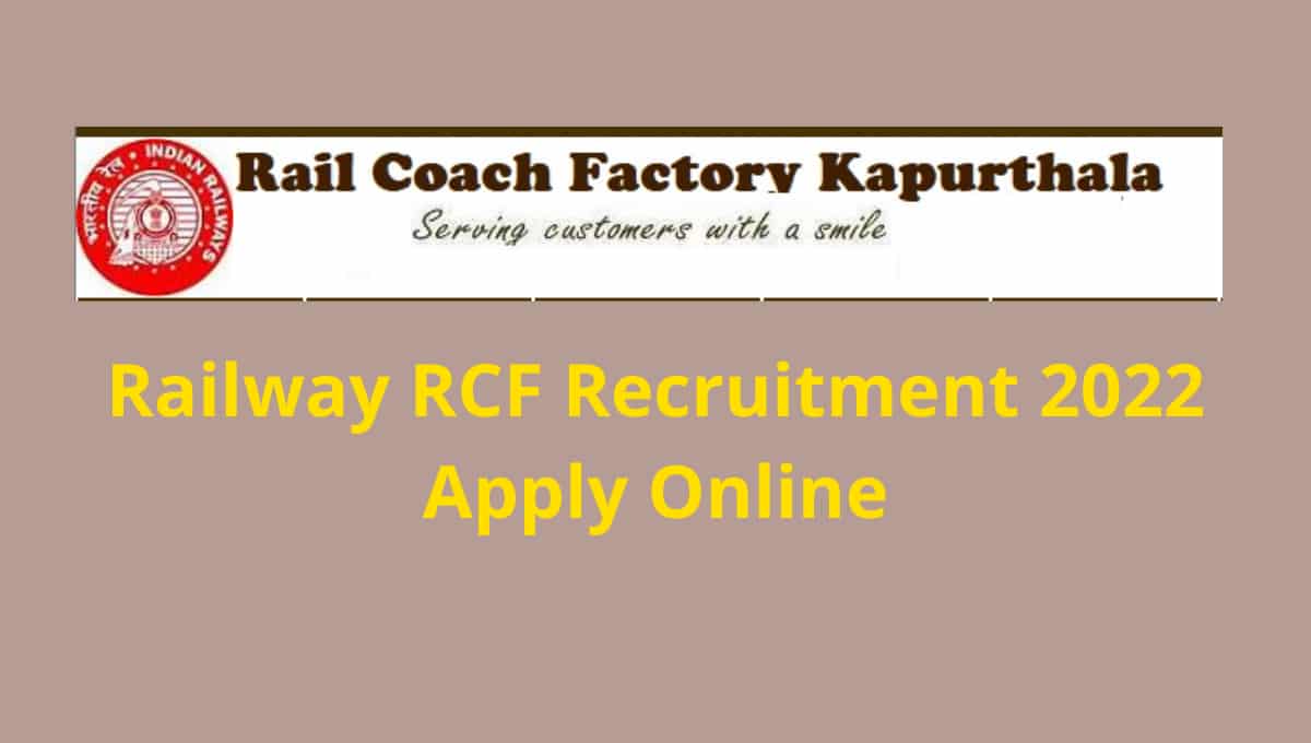 Railway RCF Apprentice Apply Online 2022